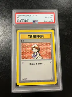 1999 Pokemon 1st Edition Base Set Bill 91/102 PSA 10 GEM MINT ENGLISH - Image 1