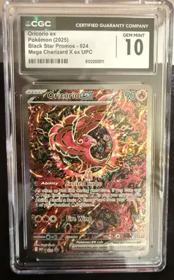 [CGC 10 💎 Mint] Oricorio Black Star Promo 024 Mega Charizard UPC Pokemon EN - Image 1