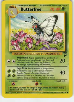 Butterfree 034/130 Base Set 2 Uncommon Normal LP/MP Pokemon TCG - Image 1