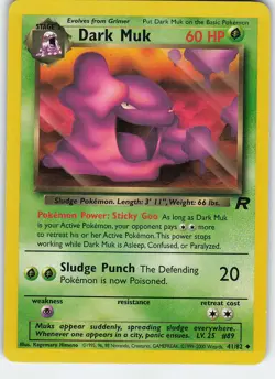 Dark Muk 41/82 Team Rocket Uncommon Unlimited LP/MP Pokemon TCG - Image 1