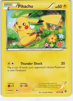 Pikachu 27/111 XY - Furious Fists Common Normal MP Pokemon - Image 1