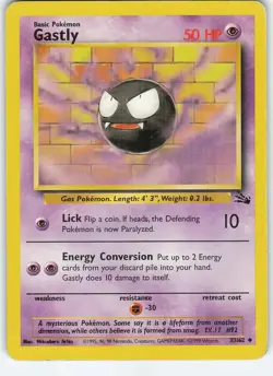 Gastly 33/62 Fossil Uncommon Unlimited MP Pokemon - Image 1
