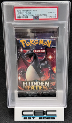 2019 Pokemon Hidden Fates Shiny Charizard Foil Pack PSA 8 NM-MT Sealed Booster - Image 1
