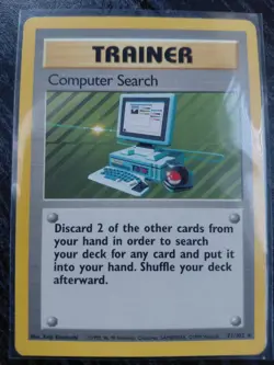 Computer Search 071/102 Pokemon TCG WOTC Base Set Rare Lightly Played LP - Image 1