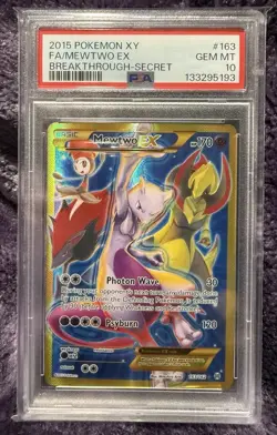 2015 Pokemon XY Breakthrough Mewtwo EX Secret 163/162 PSA 10 GEM MINT - Image 1
