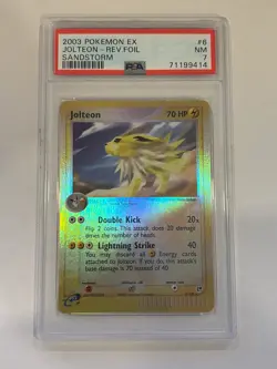 Jolteon [Reverse Holo] #6 Pokemon Sandstorm PSA 7 [71199414] - Image 1