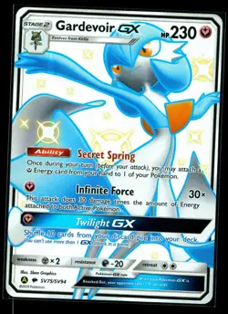 2019 Pokemon Sun & Moon Hidden Fates GARDEVOIR GX #SV75 Shiny Rare Full Art NM - Image 1