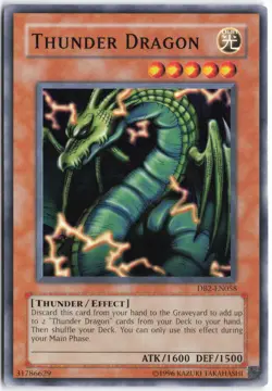 Yugioh - Thunder Dragon DB2-EN058 Unlimited - Dark Beginning 2 - Image 1