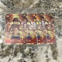 4x Monkey.D.Luffy ST10-006 SR Treasure Booster Set Promo One Piece TCG SEALED - Image 1