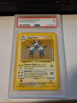 Pokemon TCG Magneton Base Set Holo Unlimited Rare Card 9/102 PSA 7 - Image 1