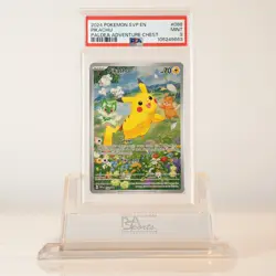 2024 Pokemon Pikachu PSA 9 MINT Paldea Chest Promo Full Art Holo Rare Card - Image 1