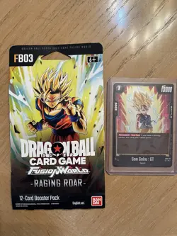 Dragon Ball Super Fusion World Raging Roar FB03 Booster Pack & Son Goku Card Lot - Image 1