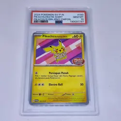 2024 Pokemon Indonesia IDN Promo PIKACHU Batik #190/SV-P Journey Stamp PSA 10!! - Image 1