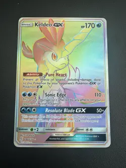 POKEMON TCG KELDEO GX 240/236 S&M UNIFIED MINDS RAINBOW SECRET RARE!! - Image 1