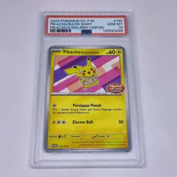 2024 Pokemon Indonesia IDN Promo PIKACHU Batik #190/SV-P Journey Stamp PSA 10!! - Image 1