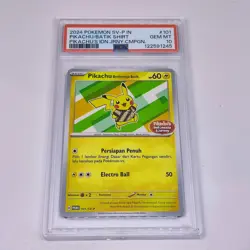 2024 Pokemon Indonesia IDN Promo PIKACHU Batik #101/SV-P Journey Stamp PSA 10!! - Image 1