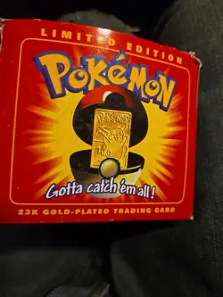 1999 Burger King Pokemon Pikachu 23K Gold Trading Card w/ Original Box Sealed - Image 1