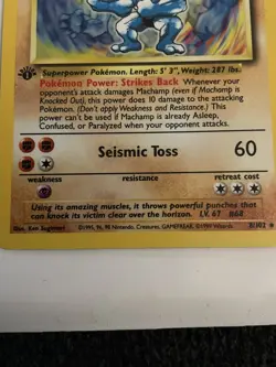 Pokemon TCG Machamp 1st Edition Holo Rare Card Base Set 8/102 - Image 4