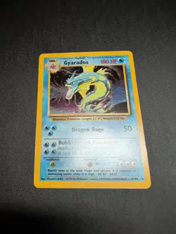 Pokemon Gyarados Base Set 6/102 Holo Rare English 1999 Wizards Card HP - Image 1