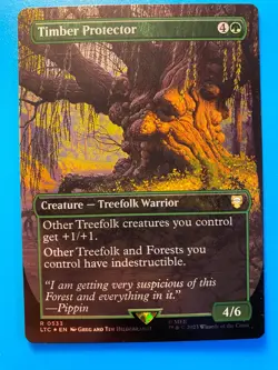 MTG 1x FOIL BORDERLESS Timber Protector 553 Lord of the Rings Magic x1 NM - Image 1
