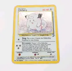 Clefairy Base Set 2 6/130 Unlimited Holo Rare Damaged Pokemon WOTC Vintage TCG - Image 1