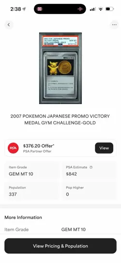 2007 POKEMON JAPANESE PROMO VICTORY MEDAL GYM CHALLENGE-GOLD - Image 3