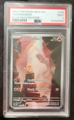 2023 Pokemon Mew En Charmander Illustration Rare Card #168 PSA 9 Mint - Image 1