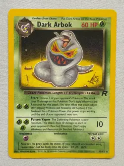 Dark Arbok [W STAMP] 19/82 Rare Team Rocket Pokemon Heavily Played - Image 1