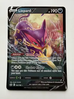 Pokemon TCG Liepard V Chilling Reign Ultra Rare 104/198 - NM / M - Image 1