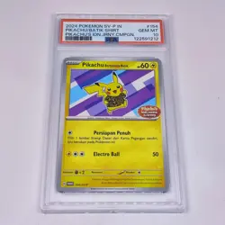 2024 Pokemon Indonesia IDN Promo PIKACHU Batik #154/SV-P Journey Stamp PSA 10!! - Image 1