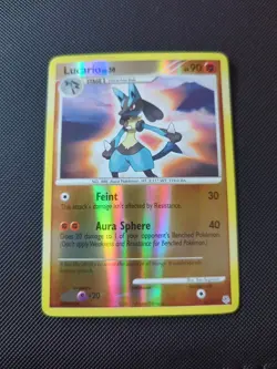 Pokemon TCG 2007 Lucario Reverse Holo Rare Diamond and Pearl 6/130 LP+ - Image 1