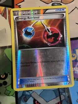 REVERSE HOLO Energy Retrieval 92/114 VLP / NM - Black White Pokemon Card - Image 1
