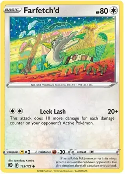 x4 Farfetch'd - 115/172 - Common - Reverse Holo Pokemon SS09 Brilliant Stars M/N - Image 1