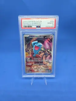 💎PSA 10 GEM MINT 2025 Pokemon Destined Rivals TEAM ROCKET'S WOBBUFFET #203 ETB - Image 1