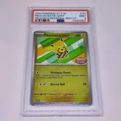 2024 Pokemon IDN Indonesia PIKACHU Batik #191/SV-P Promo Reverse Foil PSA 9!! - Image 1
