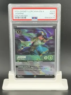 2024 Disney Lorcana EN4 #212 Jasmine Desert Warrior Enchanted PSA 9 Mint - Image 1