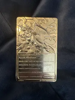 1999 Charizard Pokemon Trading Card 24K Gold Plated, Limited Edition Burger King - Image 2