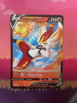 Pokemon Card Cinderace 035/192 Ultra Rare Rebel Clash Near Mint - Image 1