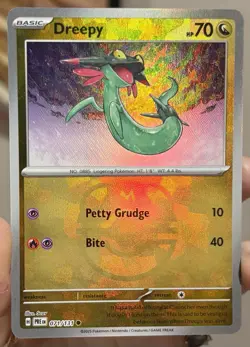 Pokemon TCG Dreepy Prismatic Evolutions Card 071/131 Masterball Reverse Holo - Image 1