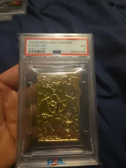 PSA 7 Charizard Burger King 23K Gold Plated Promo Pokemon Card Nintendo DETAILS! - Image 2