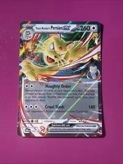 Team Rocket's Persian EX 150/182 Full Art NM/M Destined Rivals Pokemon Card - Image 1