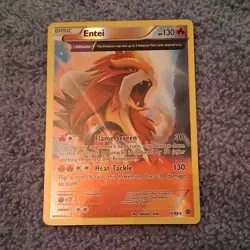 Pokemon Entei 15/98 XY-Ancient Origins Basic Fire 130 HP Θ Double Holo Card - Image 1