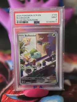 Pokemon Bulbasaur Holo PSA 9 Stellar Crown 143/142 Sv07 - Image 1