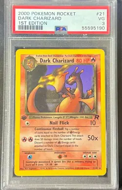 1st Edition Dark Charizard 21/82 non holo psa 3 Pokemon - Image 1