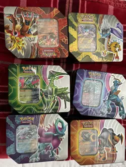 Pokemon Paradox Destinies Tins FULL SET FACTORY SEALED - ALL 6 Tins (30 Packs) - Image 2