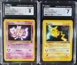 CGC 8 MEWTWO 3 CGC 7 PIKACHU 4 BLACK STAR PROMO MEW2 STRIKES BACK MOVIE POKEMON - Image 1