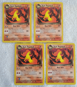 Lot of 4 Dark Rapidash 44/82 [U-Reg] English Team Rocket Pokemon 1999 vtg - NM - Image 1