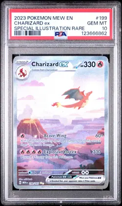 2023 POKEMON MEW EN-151 SPECIAL ILLUSTRATION RARE #199 CHARIZARD EX PSA 10 - Image 1
