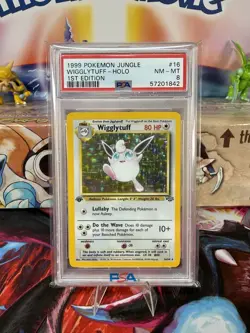 Pokemon 1999 Jungle 1st Edition Wigglytuff PSA 8 - Image 1