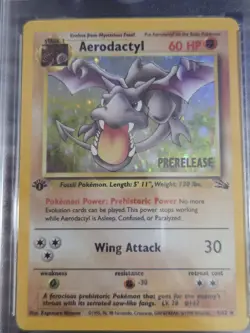 1999 Pokemon Fossil Aerodactyl - Holo 1st Edition - Pre-Release LP 5 Graded - Image 3